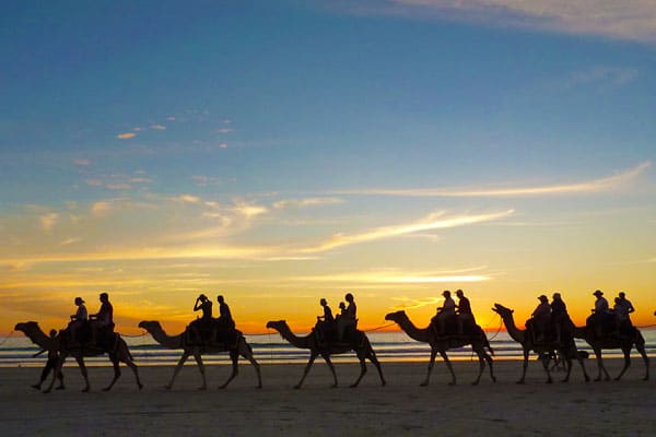 8. Going for a sunset camel ride only the 22km cable beach is a must for everyone visiting Broome